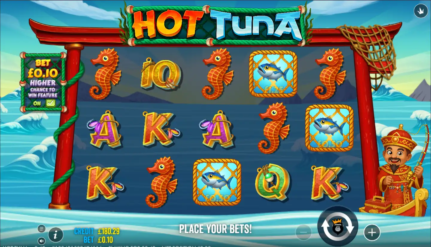 Hot Tuna slot main game screen