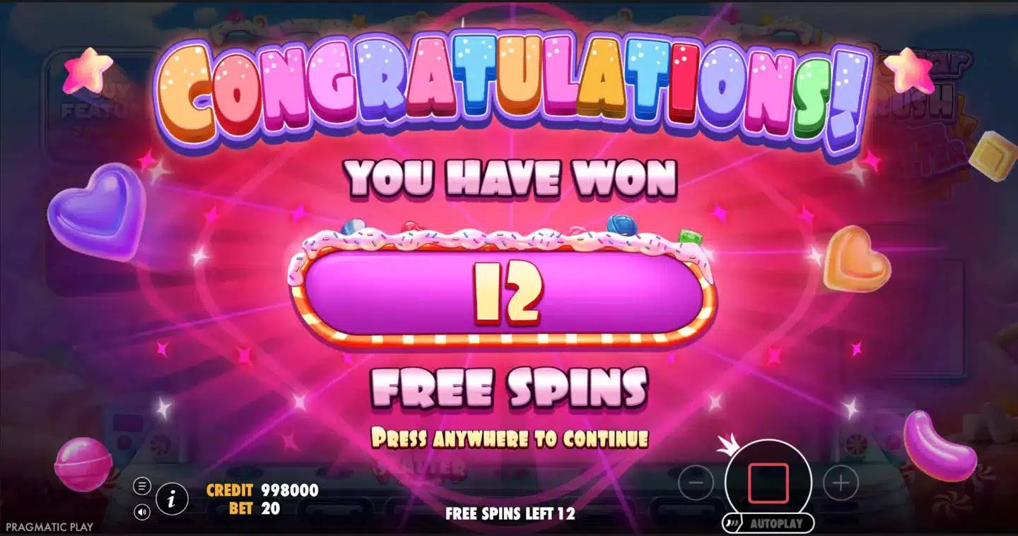 Sugar Rush Super Scatter free spins