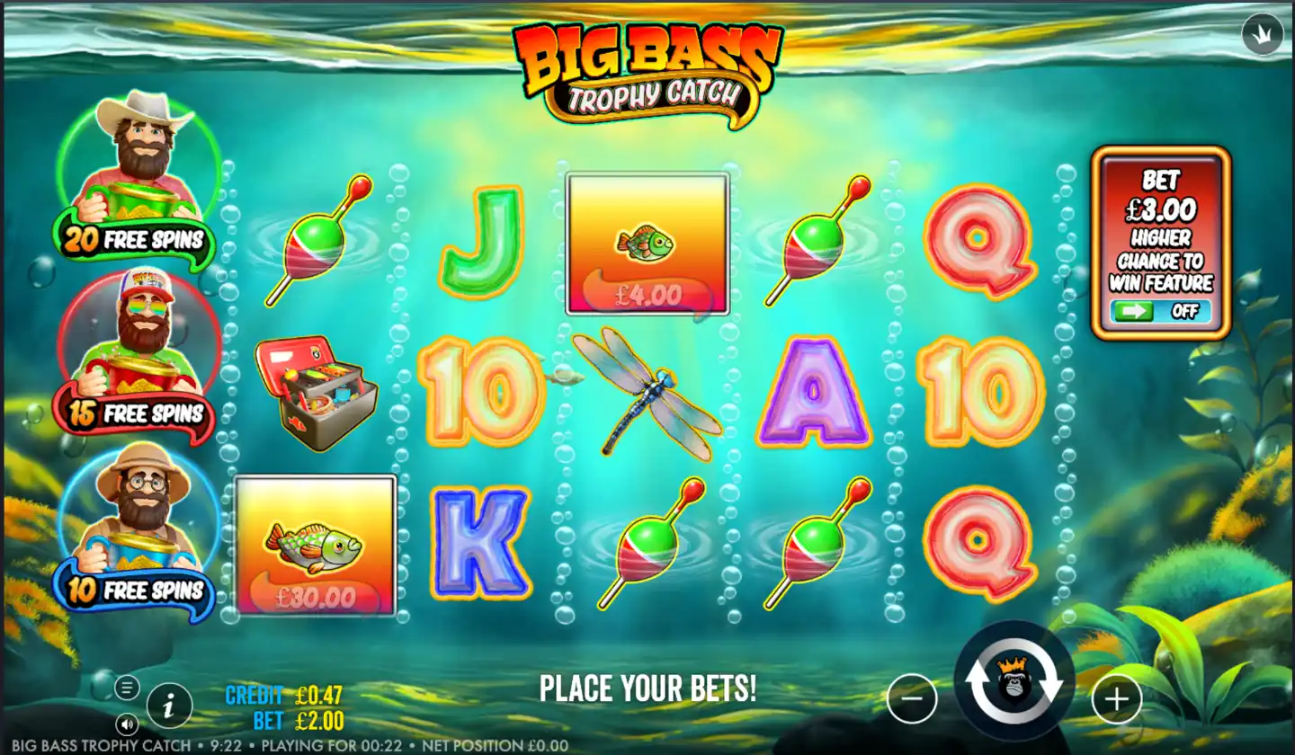 Big Bass Trophy Catch slot main game screen
