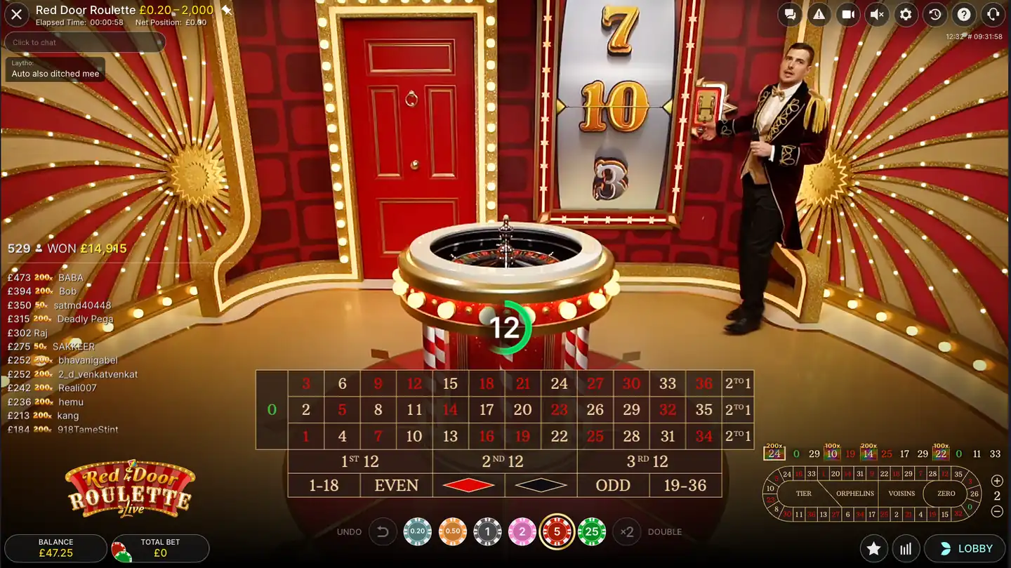 Red Door Roulette live table