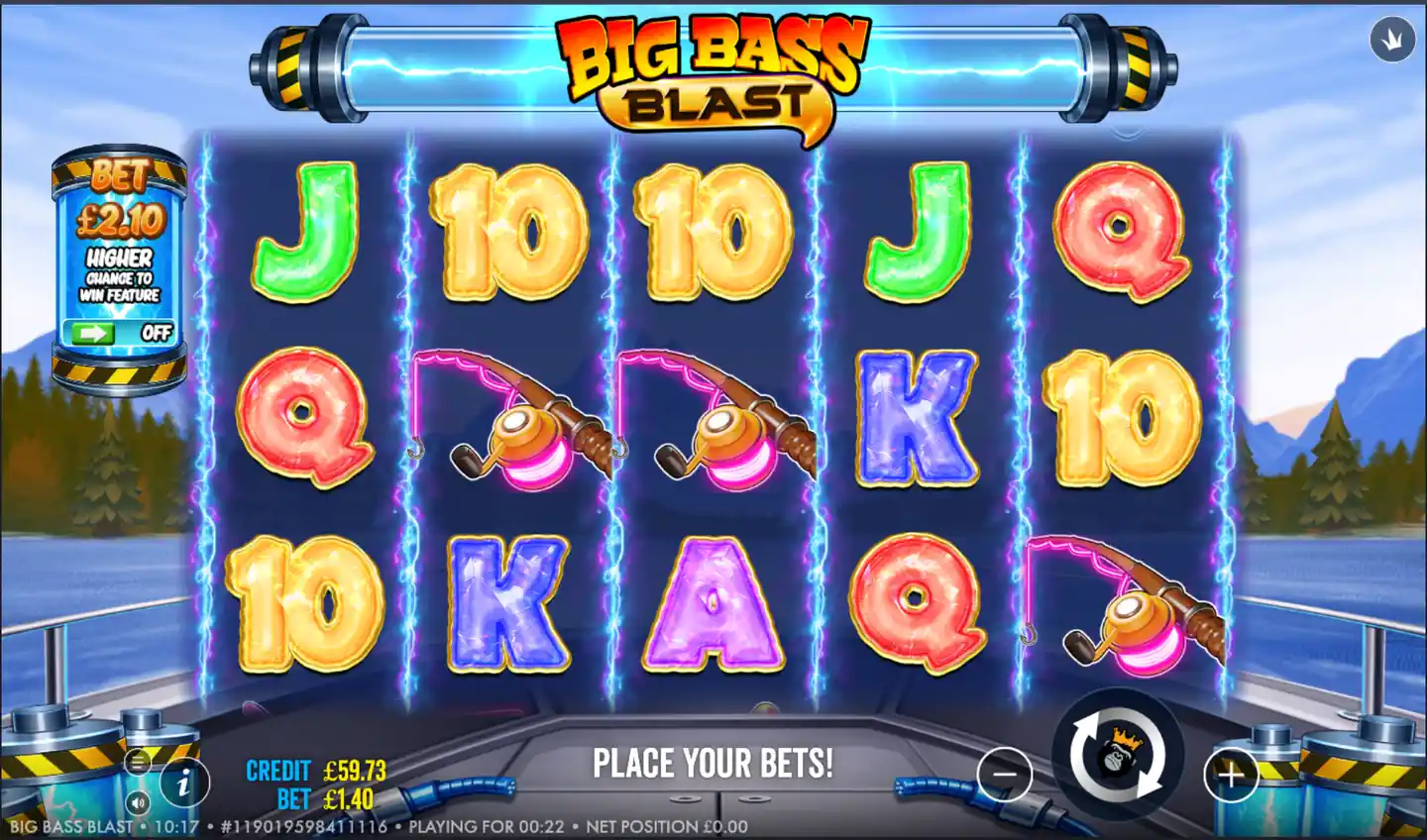 Big Bass Blast slot main game screen