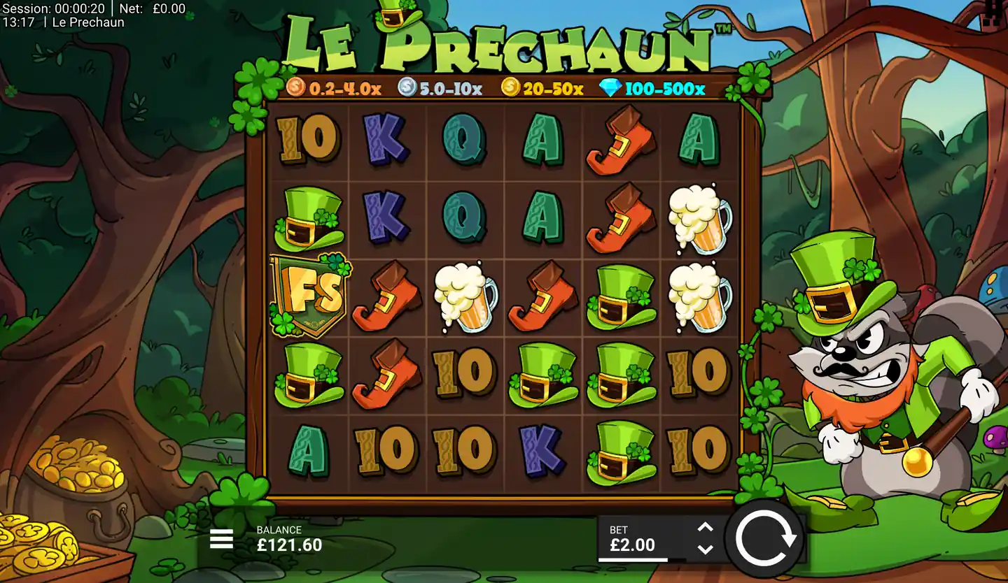 Le Prechaun slot main game screen