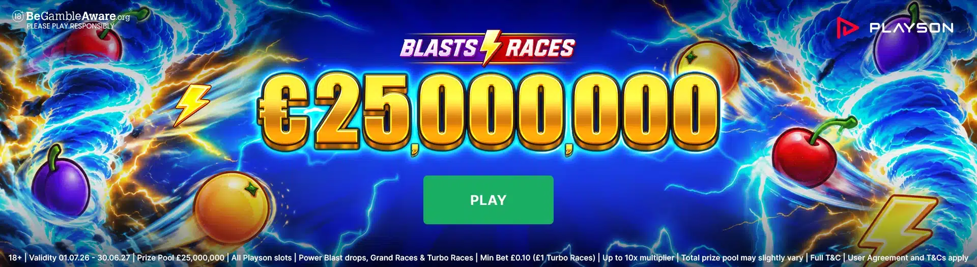 Play for a share of £25M in prizes with Blasts & Races promotion