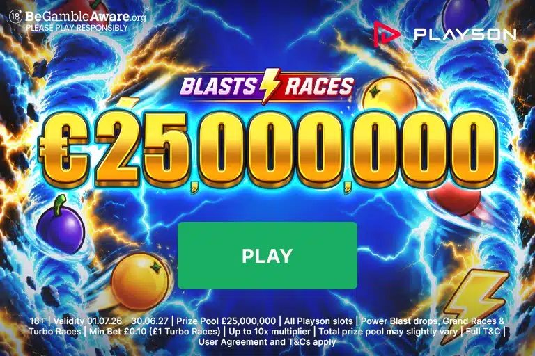 Play for a share of £25M in prizes with Blasts & Races promotion