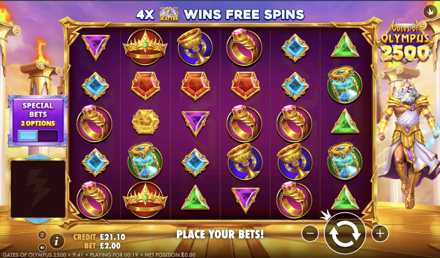 Gates of Olympus 2500 slot main game screen
